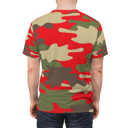 Men's Cut & Sew Tee - DBDU Camo YLW/RED