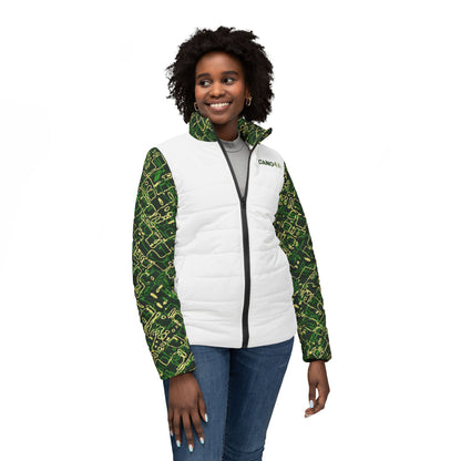 Women’s Puffer Jacket - Circuit Board Camo - Opt.2