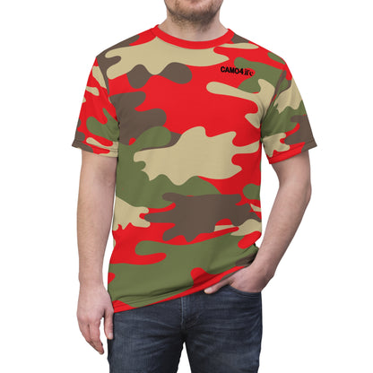 Men's Cut & Sew Tee - DBDU Camo YLW/RED