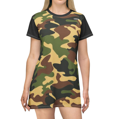 T-Shirt Dress - DPM Camo - Black