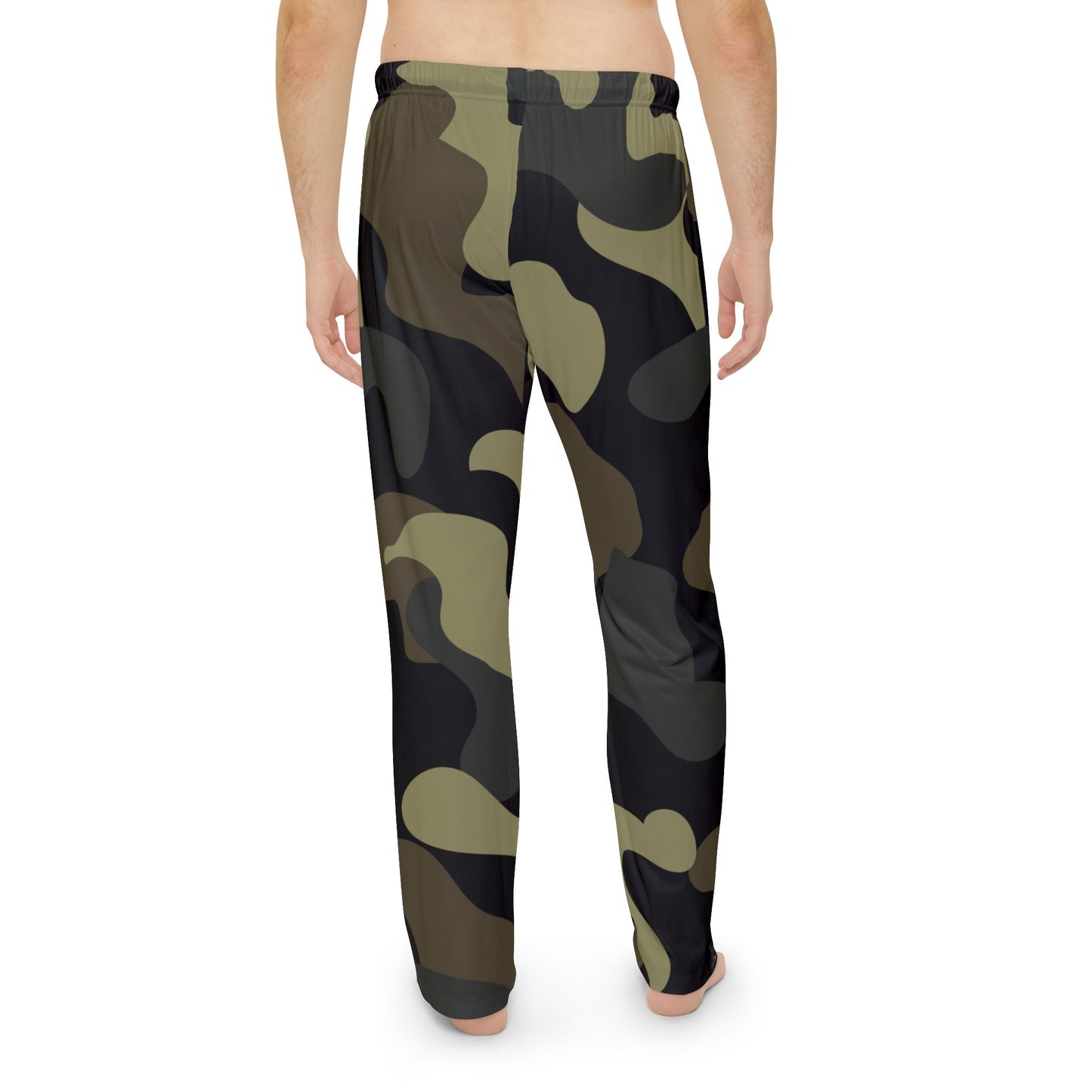 Men's Pajama Pants - Woodland Puzzle Piece Camo (BLK)