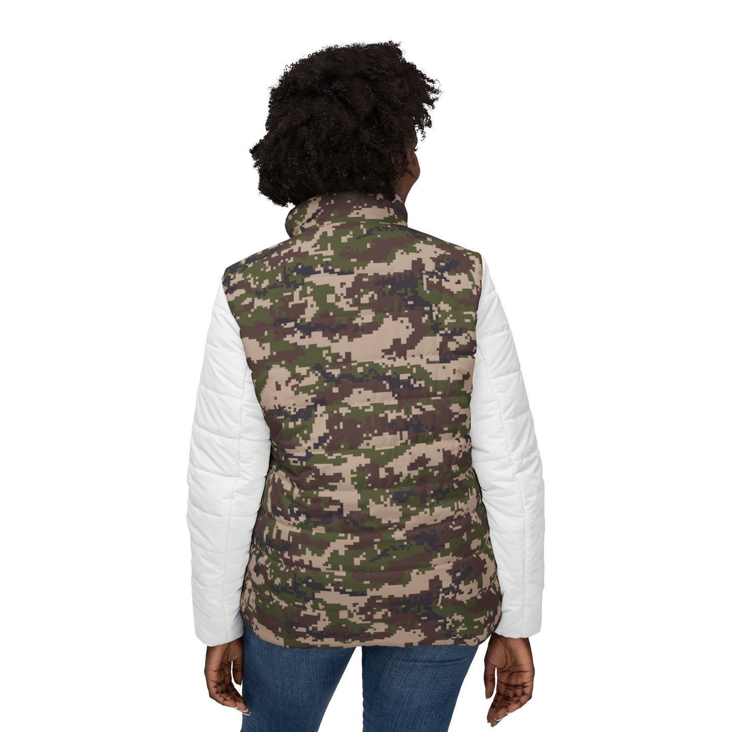 Women’s Puffer Jacket - Digital Woodland Camo - Opt.3