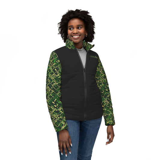 BLK Women’s Puffer Jacket - Circuit Board Camo - Opt.2