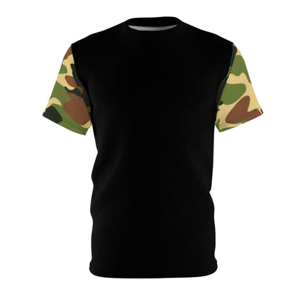 Never Give Up - Unisex Cut & Sew Tee - DPM Camo - Back BDY