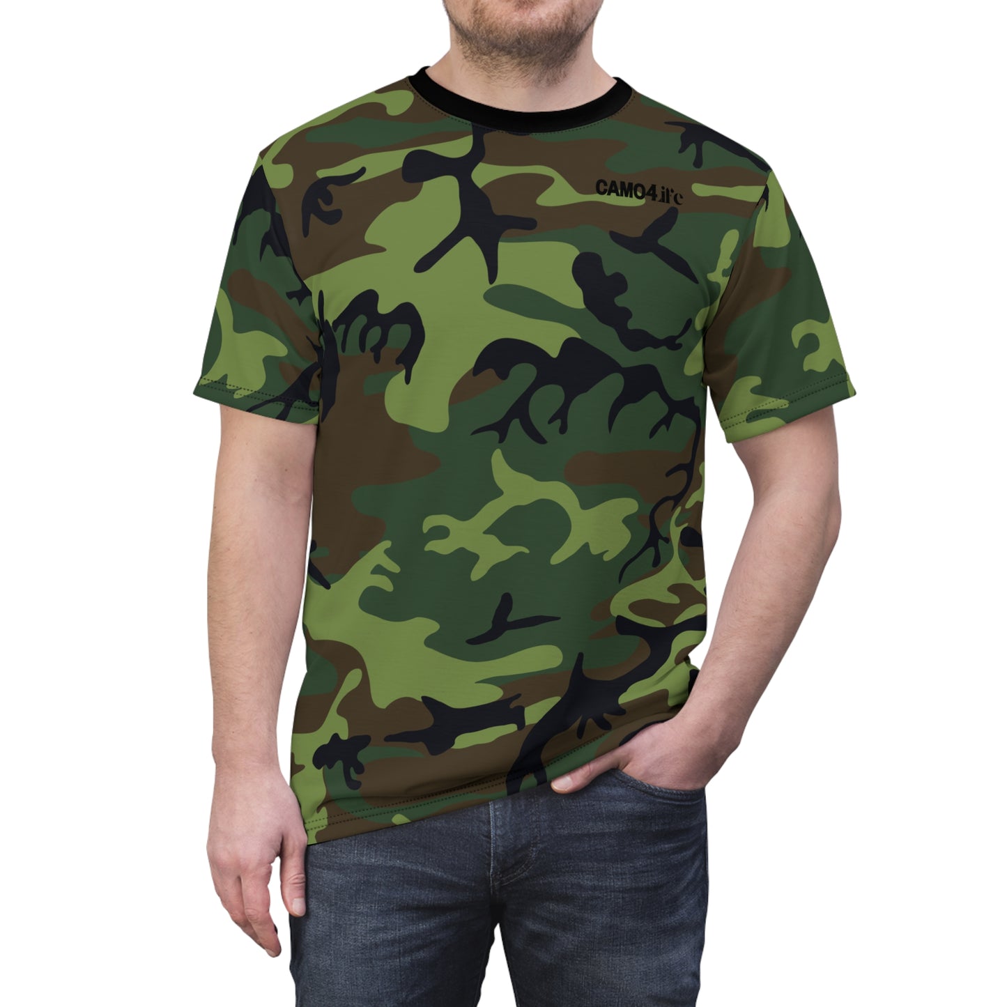 Men's Cut & Sew Tee - Woodland Camo