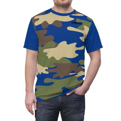 Men's Cut & Sew Tee - DBDU Camo Opt.2 BRN/BLU