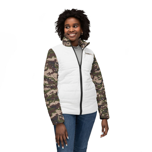 Women’s Puffer Jacket - Digital Woodland Camo - Opt.4