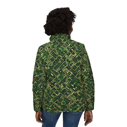 Women’s Puffer Jacket - Circuit Board Camo