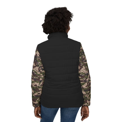 BLK Women’s Puffer Jacket - Digital Woodland Camo - Opt.2