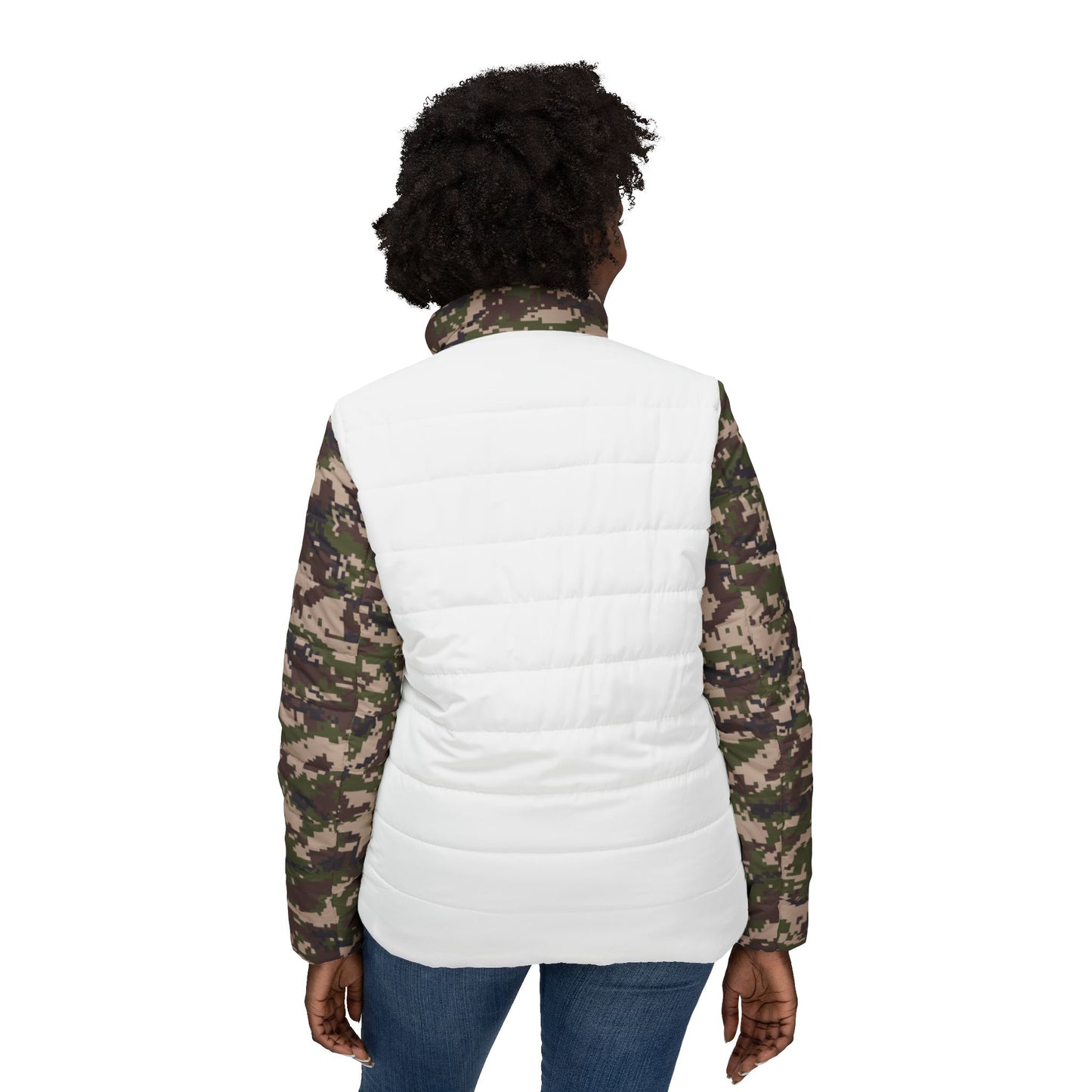 Women’s Puffer Jacket - Digital Woodland Camo - Opt.4