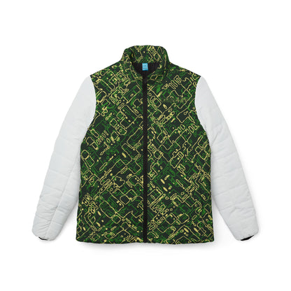 Women’s Puffer Jacket - Circuit Board Camo - Opt.3