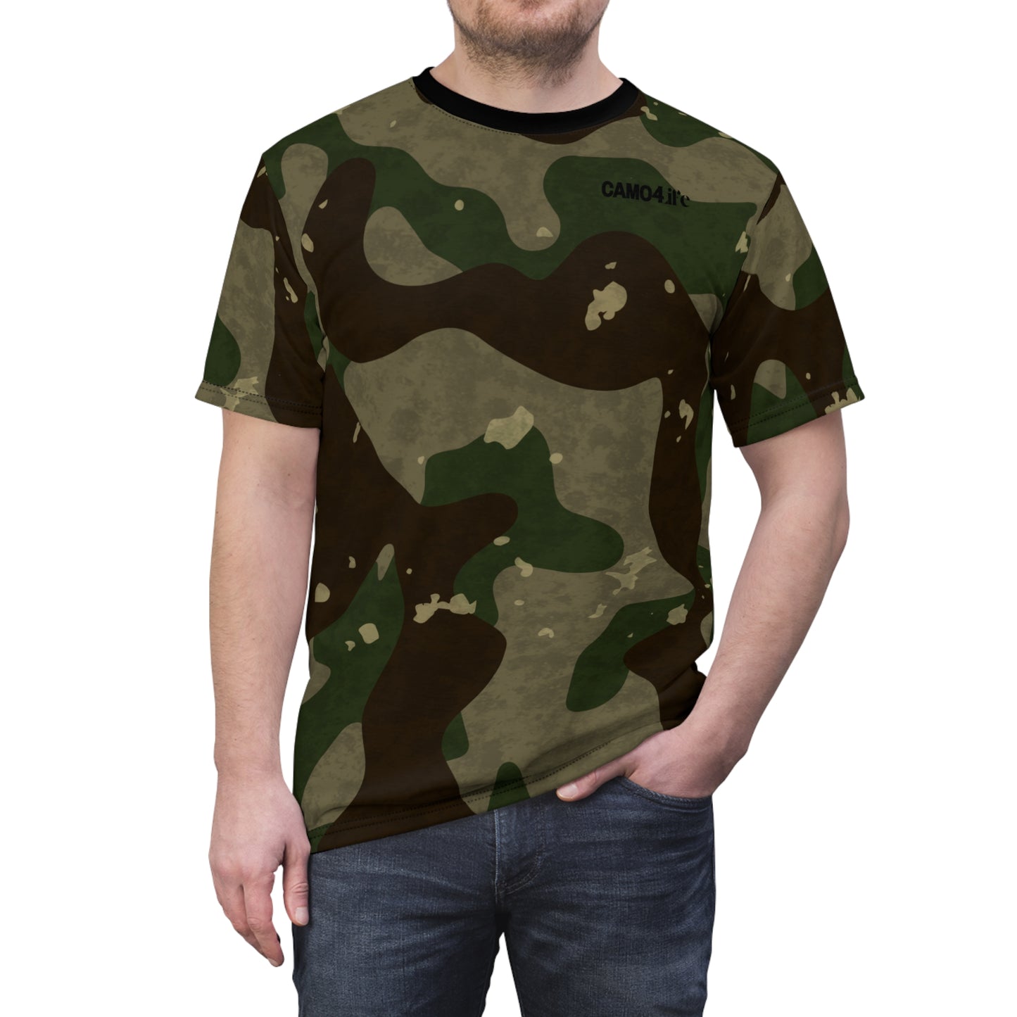 Men's Cut & Sew Tee - M81 Woodland Camo