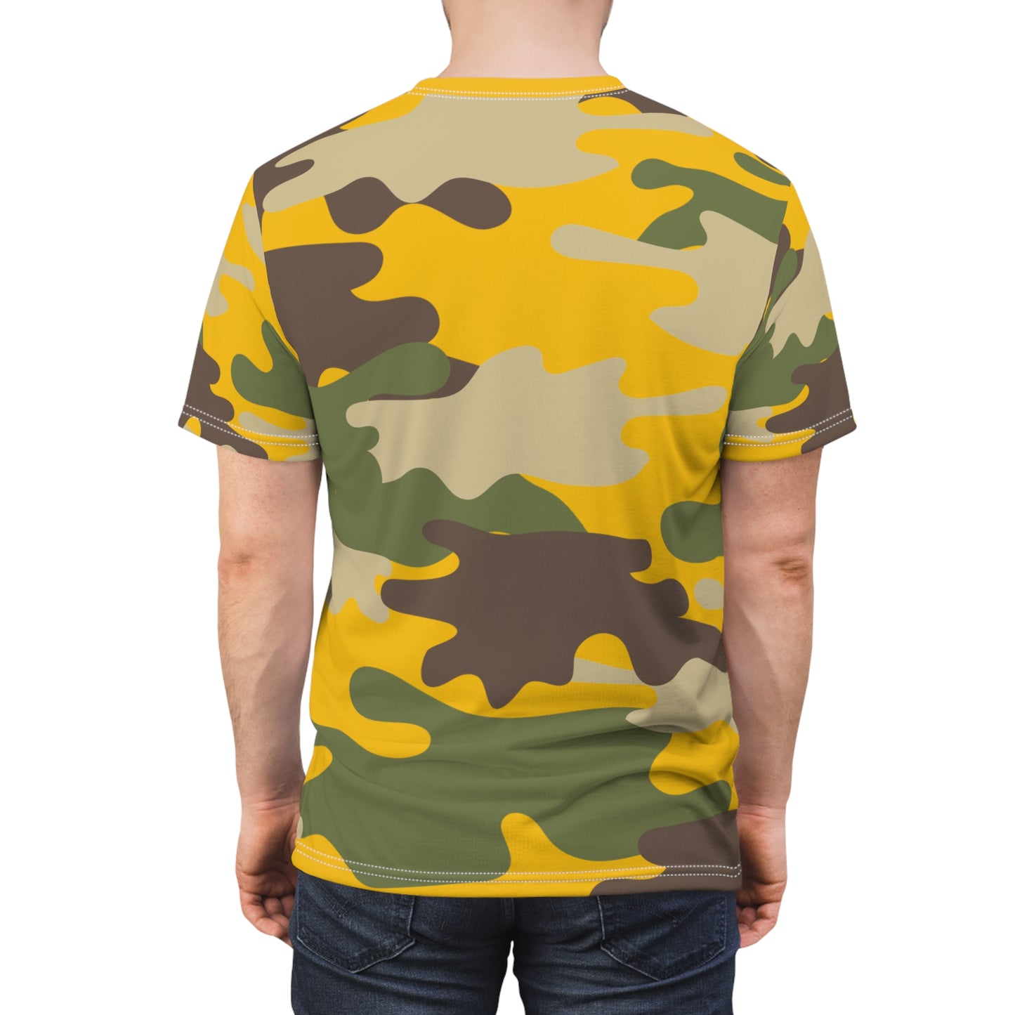 Men's Cut & Sew Tee - DBDU Camo YLW/RED