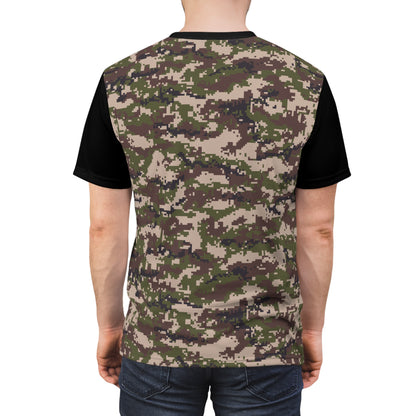 Men's Cut & Sew Tee - Digital Woodland Camo Opt.2