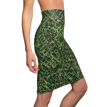 Pencil Skirt - Circuit Board Camo