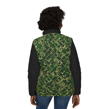 BLK Women’s Puffer Jacket - Circuit Board Camo - Opt.4