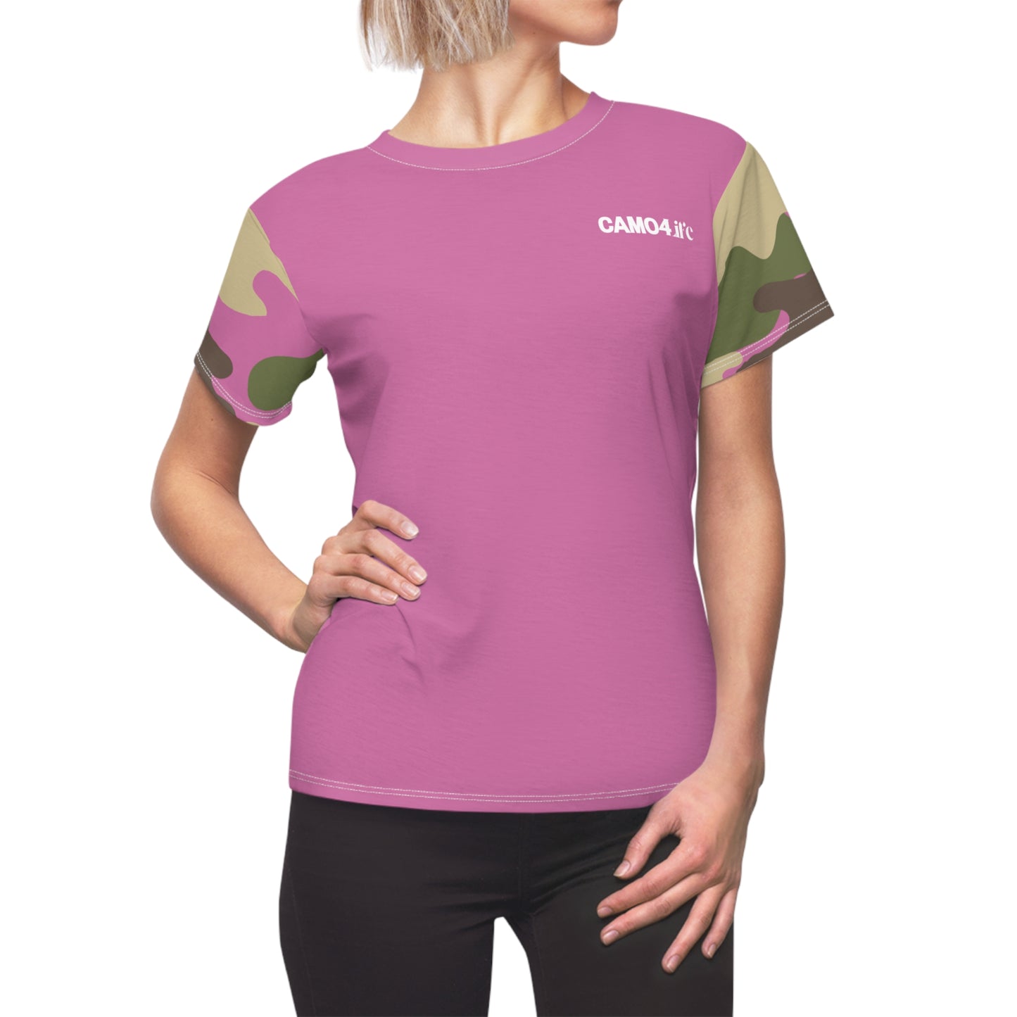 Women's Cut & Sew Tee - DBDU Camo - Opt.3 Pink