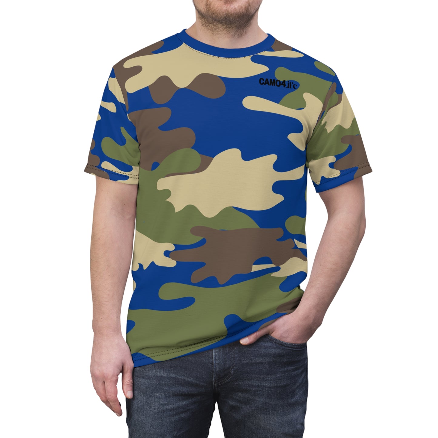 Men's Cut & Sew Tee - DBDU Camo BRN/BLU