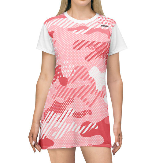 T-Shirt Dress - Pink Pop Art Camo