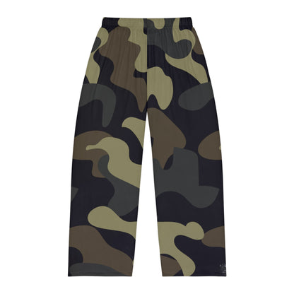 Men's Pajama Pants - Woodland Puzzle Piece Camo (BLK)