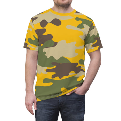 Men's Cut & Sew Tee - DBDU Camo YLW/RED