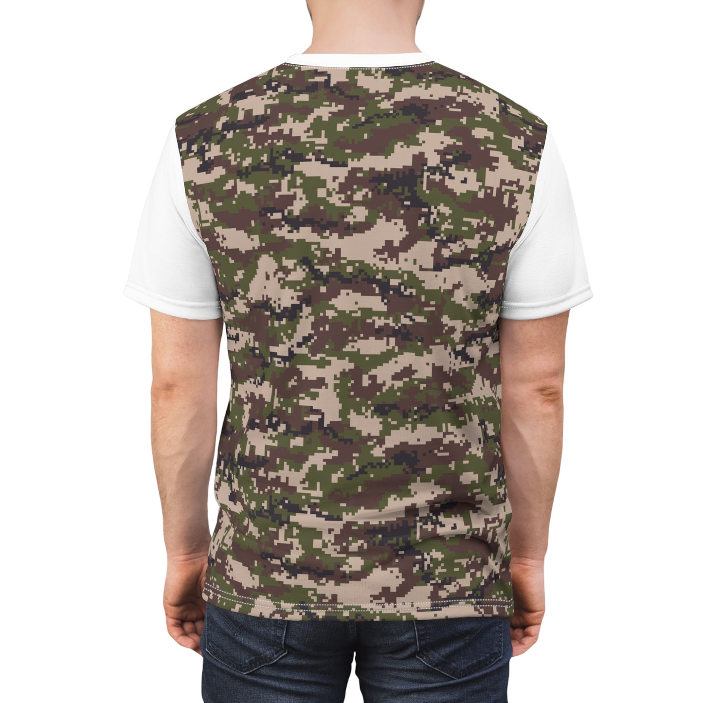 Men's Cut & Sew Tee - Digital Woodland Camo Opt.2