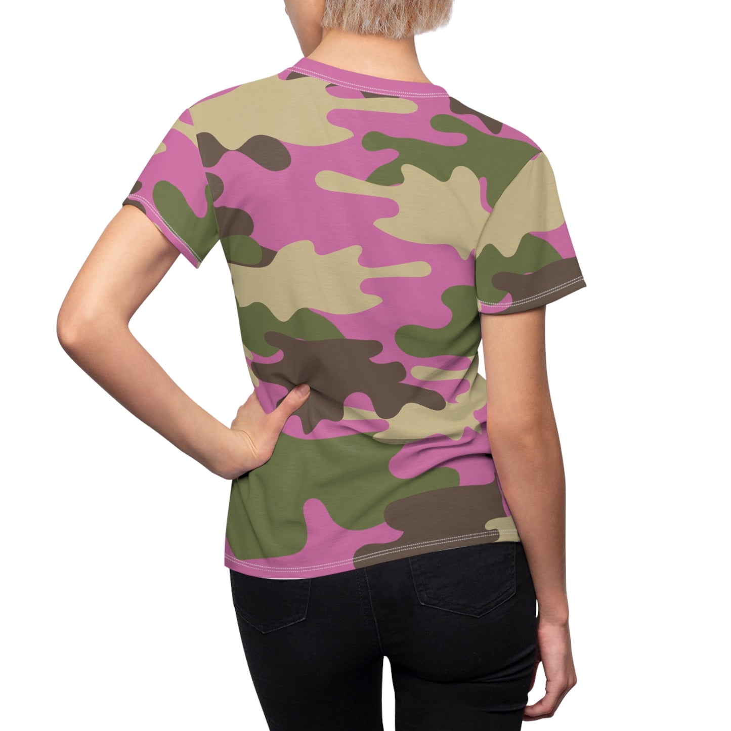 Women's Cut & Sew Tee - DBDU Camo - Opt.2 Pink