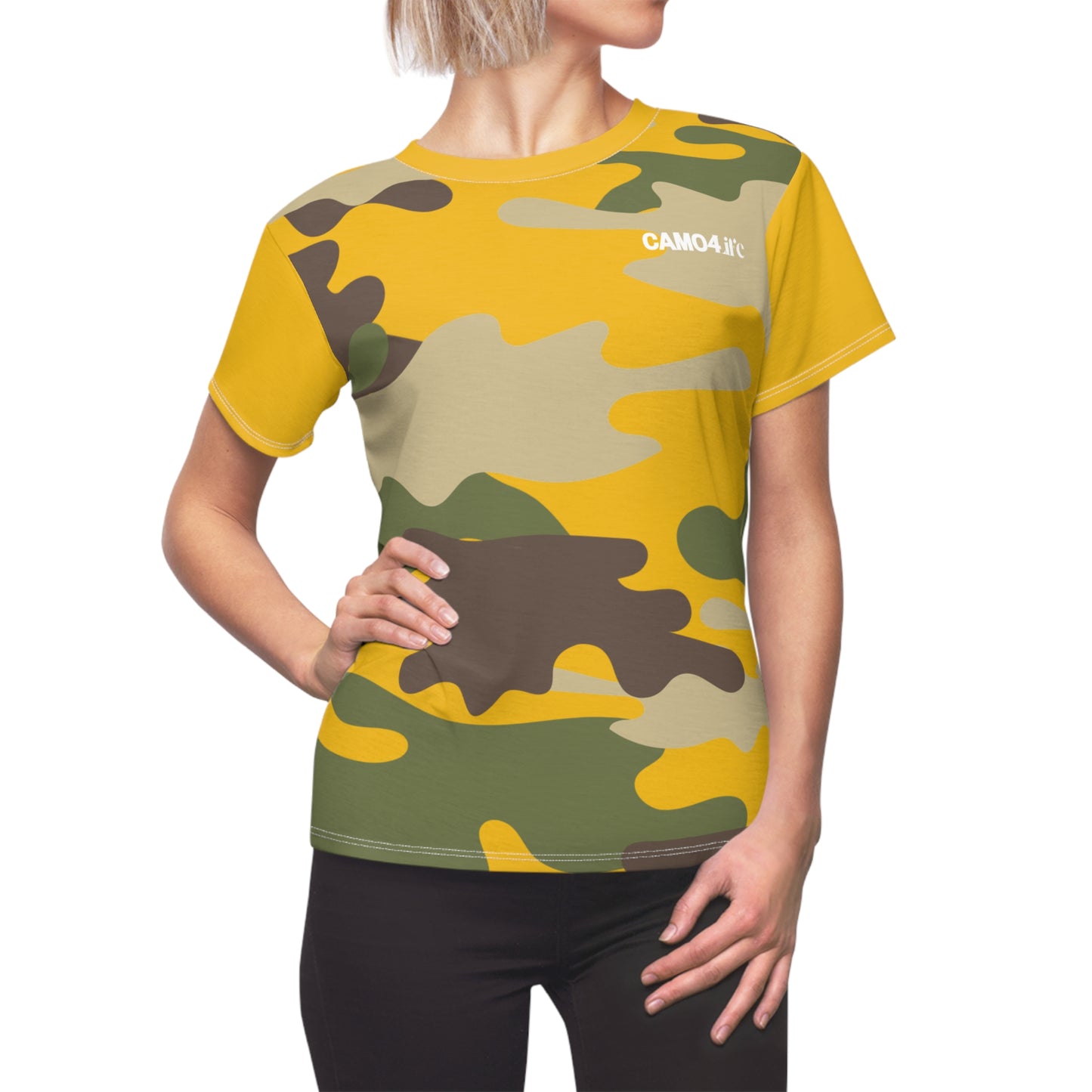 Women's Cut & Sew Tee - DBDU Camo Yellow