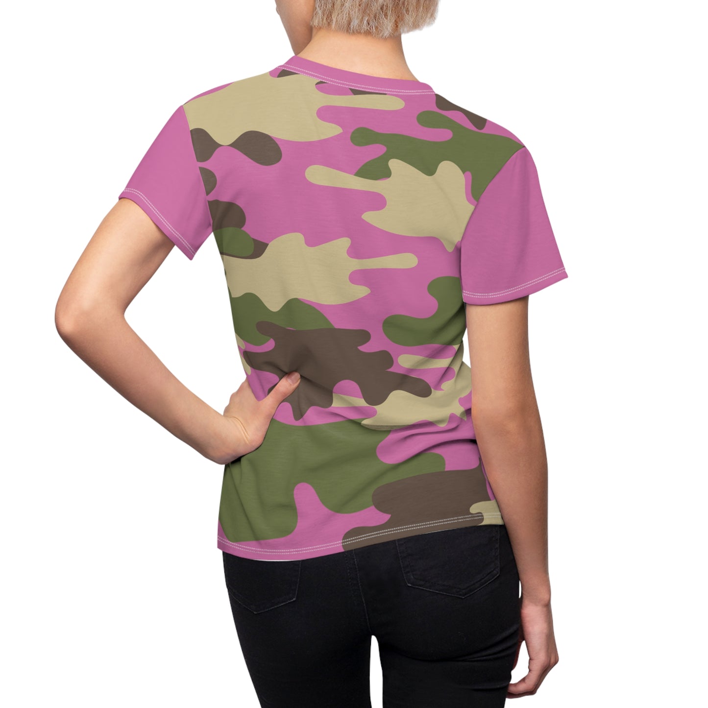 Women's Cut & Sew Tee - DBDU Camo Pink