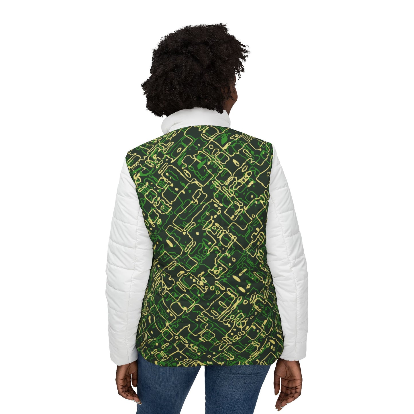 Women’s Puffer Jacket - Circuit Board Camo - Opt.4