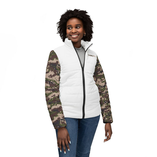 Women’s Puffer Jacket - Digital Woodland Camo - Opt.2