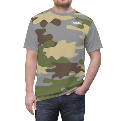 Men's Cut & Sew Tee - DBDU Camo Opt.2 GRY/BRN