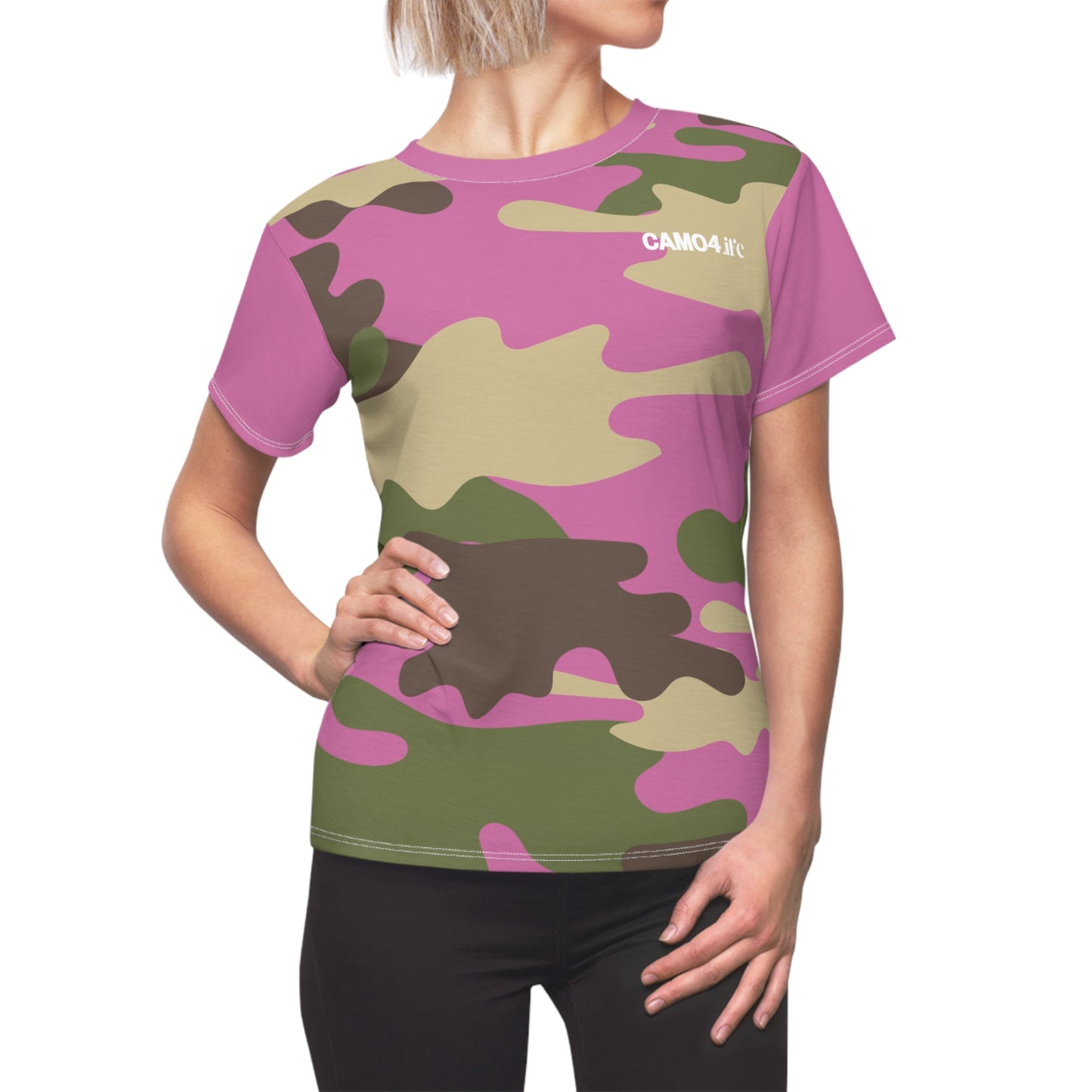 Women's Cut & Sew Tee - DBDU Camo Pink