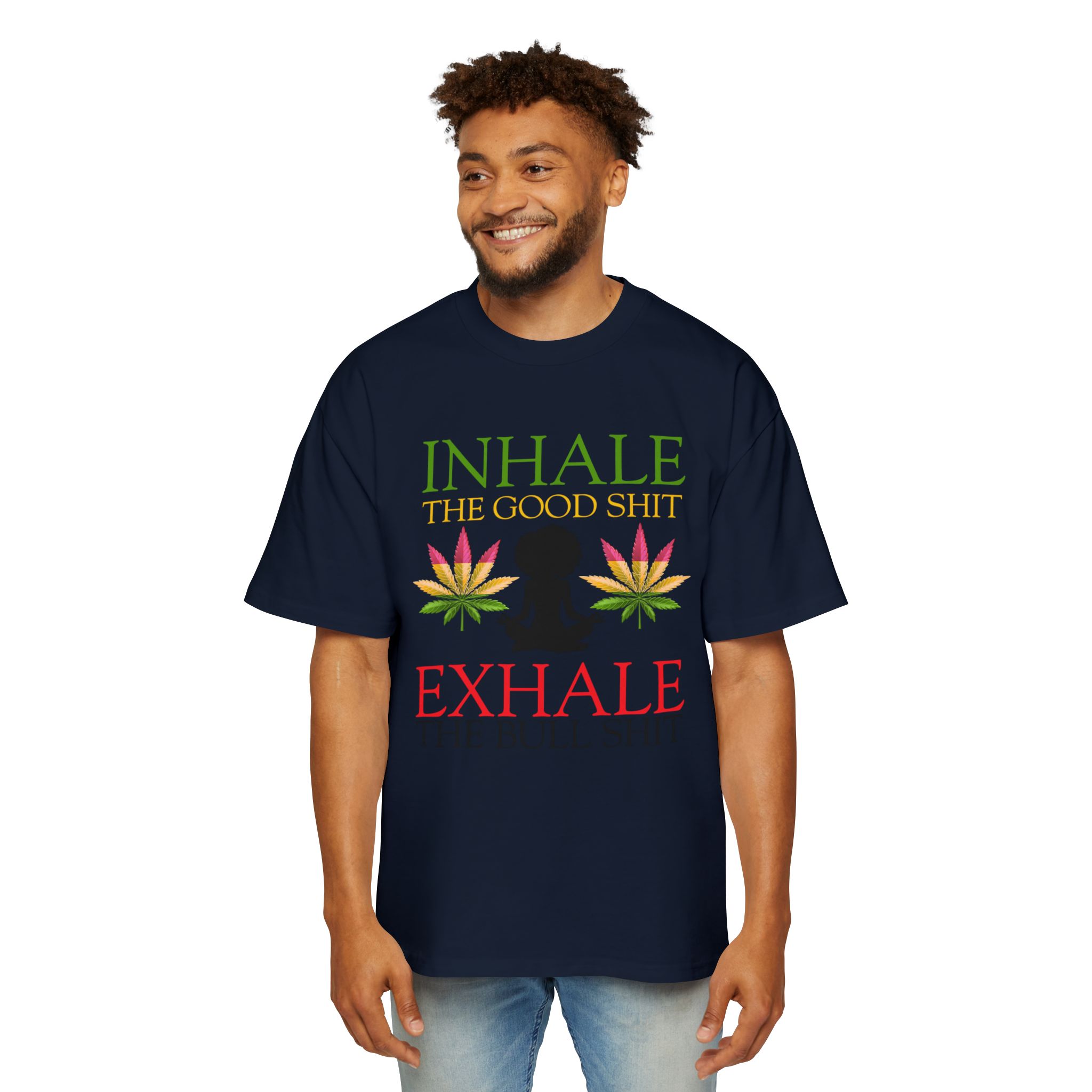 Men's Oversized Tee - Inhale the Good Shit, - Image 17