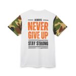 DPM Camo Unisex Cut Tee Back Printed- Never Give Up