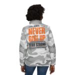 Never Give Up – Women Puffer Jacket – Snow Camo