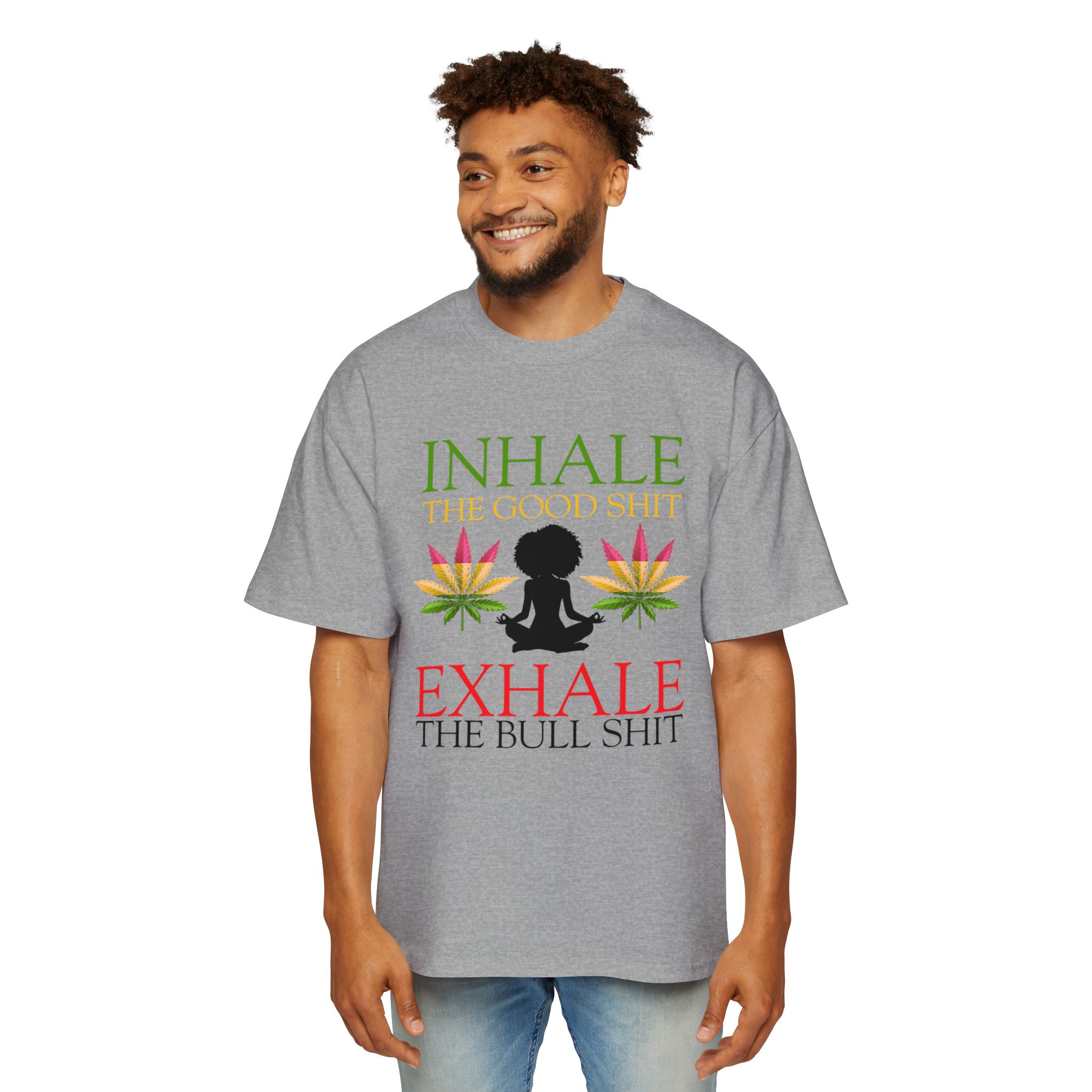 Men's Oversized Tee - Inhale the Good Shit, - Image 11