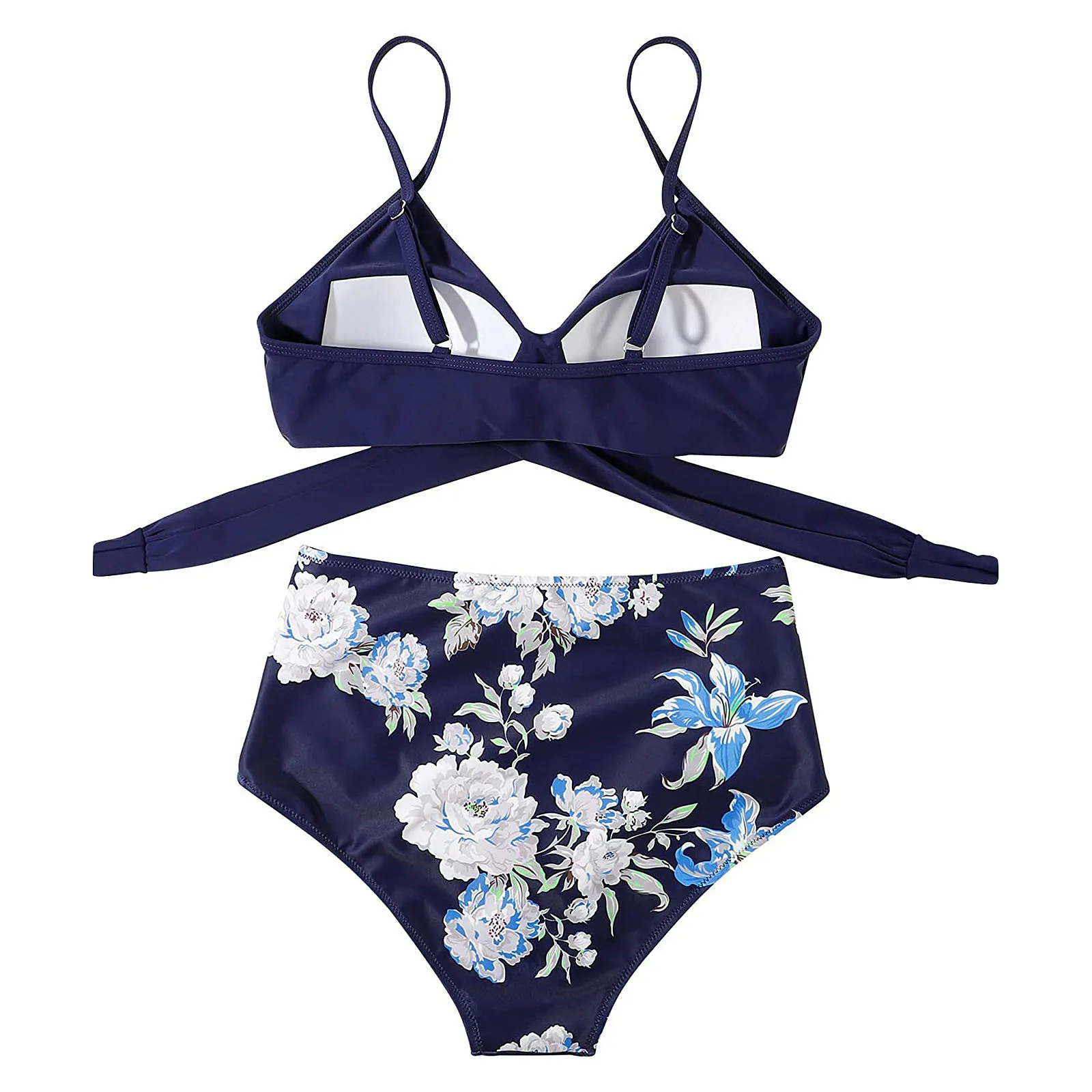 Floral Printed Women's High Waisted Two-piece Swimsuit Set - Image 4