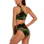 Jungle Camo Style OneShoulder Tie HighWaisted Bikini