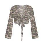 Desert Camo Swimsuit Cardigan Top