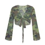 Jungle Camo Swimsuit Cardigan Top