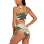 Jungle Camo Style OneShoulder Tie HighWaisted Bikini