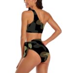 Jungle Camo Style OneShoulder Tie HighWaisted Bikini