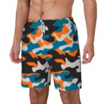 Custom Orange-Blue Urban Camo – Men’s Swim Shorts