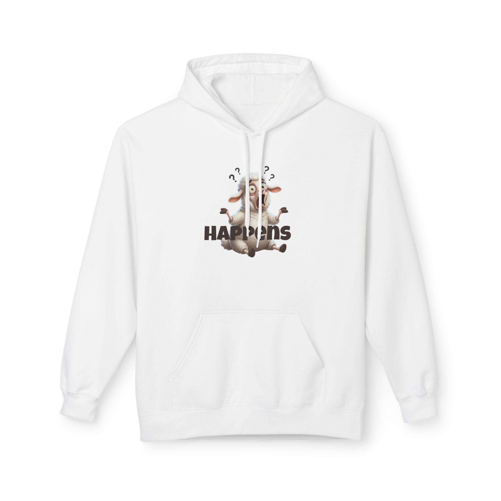 Unisex Fleece Pullover Hoodie - Funny Sheep Happens