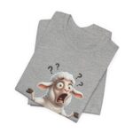 Confused Sheep Comedy Tee, Funny Animal Shirt, Gift for Pet Lovers, Quirky Humor Tee, Casual Wear for All Occasions
