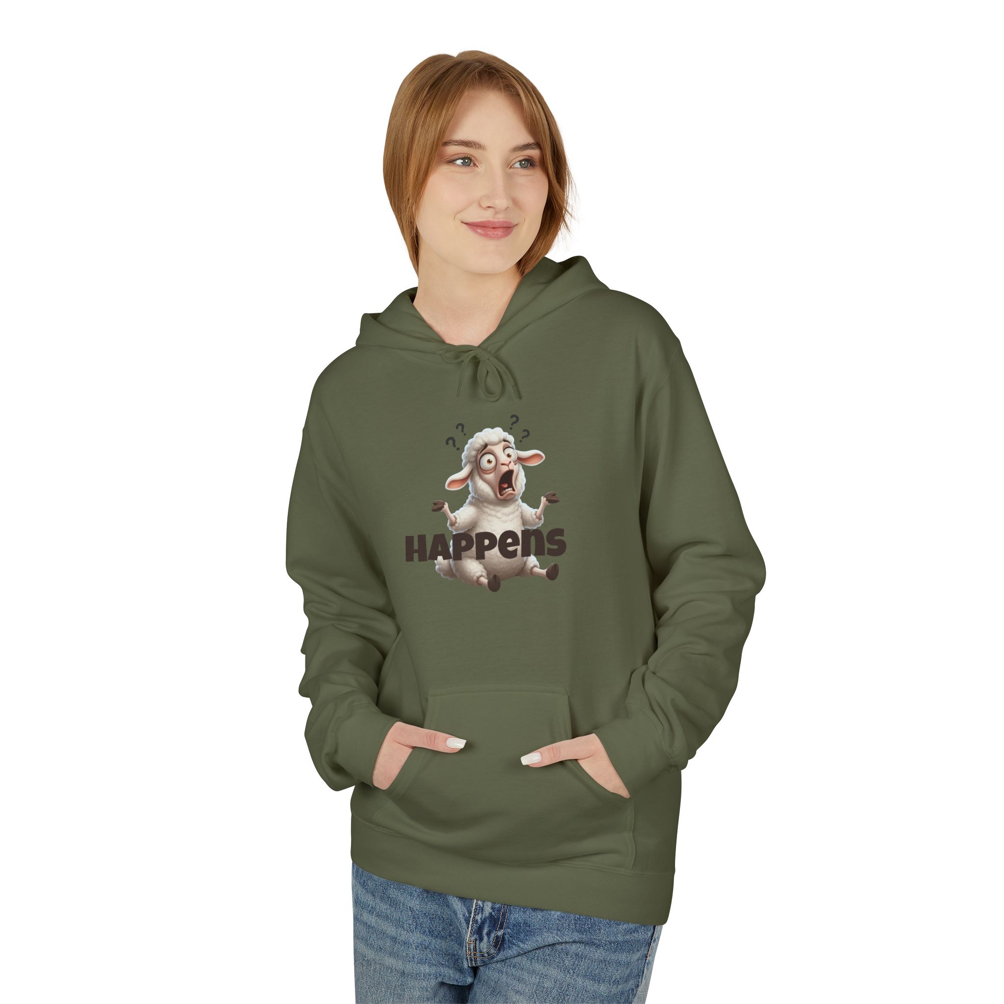 Unisex Fleece Pullover Hoodie - Funny Sheep Happens - Image 27