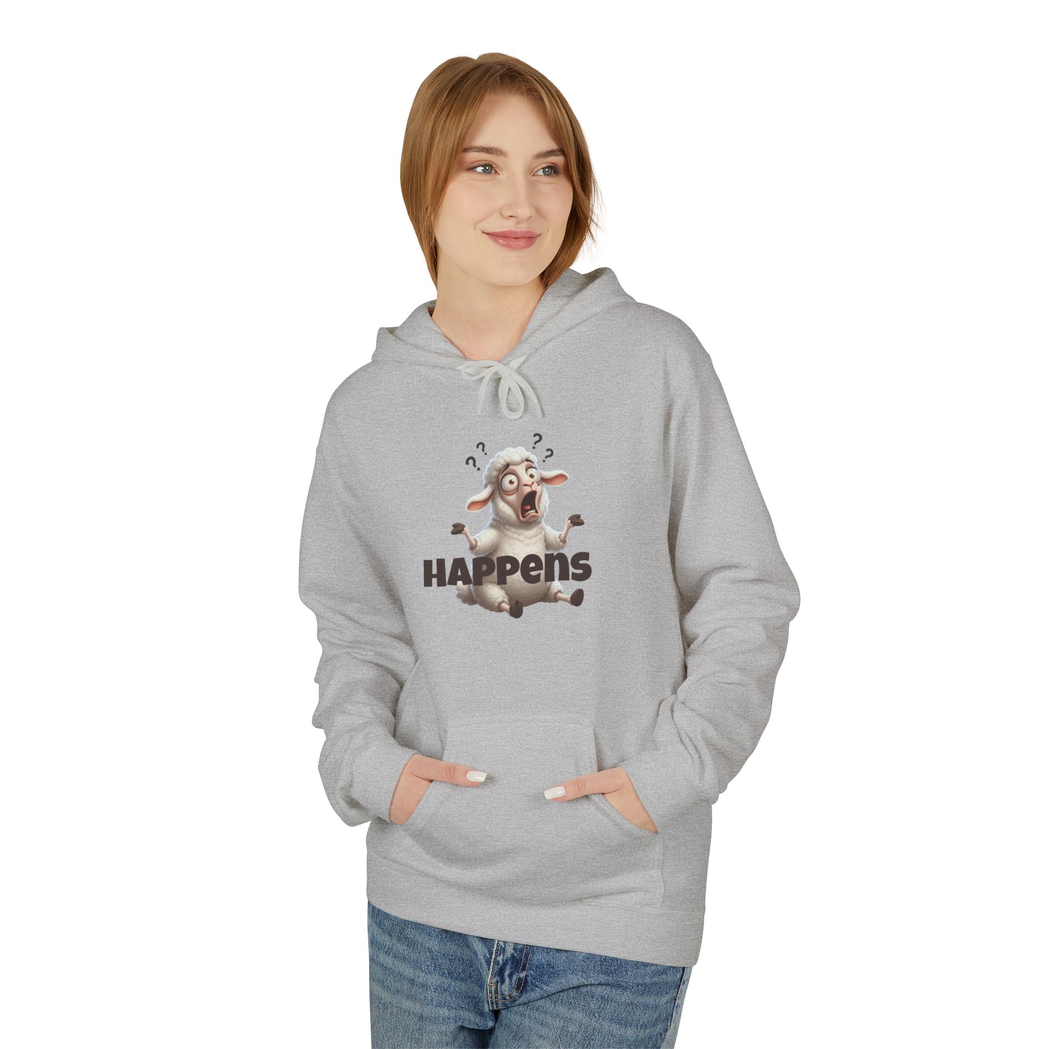 Unisex Fleece Pullover Hoodie - Funny Sheep Happens - Image 15