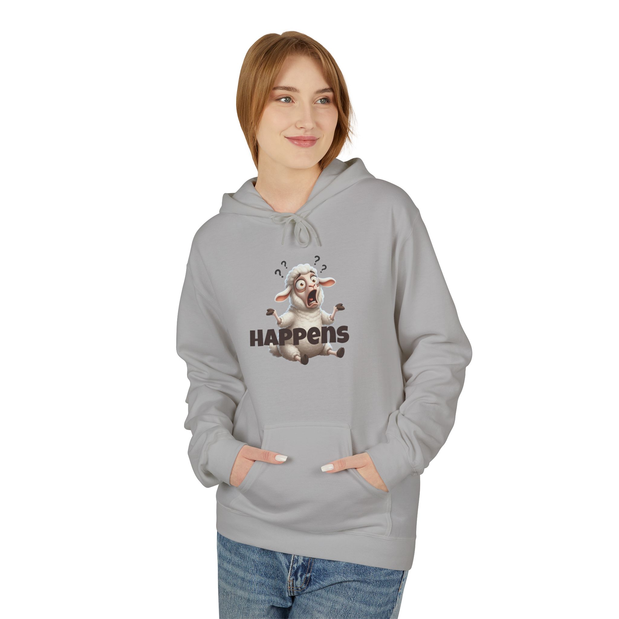 Unisex Fleece Pullover Hoodie - Funny Sheep Happens - Image 7