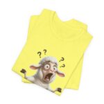Confused Sheep Comedy Tee, Funny Animal Shirt, Gift for Pet Lovers, Quirky Humor Tee, Casual Wear for All Occasions